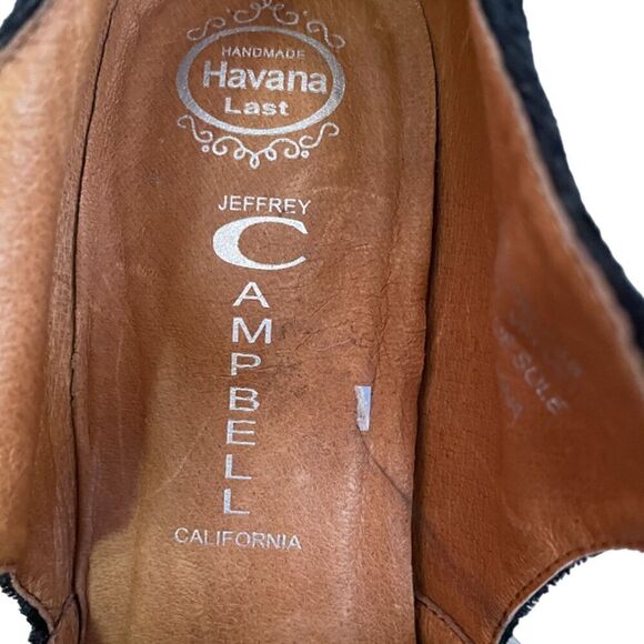 Havana Last by Jeffery Campbell Black Velvet Platform Shoes Size 8.5 - Picture 7 of 9